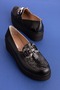 Genuine Leather Wedge Heeled Buckle Shoes Ast.8403