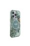 iPhone 16 Pro Max Case Guess License Magsafe Feature Iml Printed Flower Pearl with Bracelet Green - 3