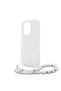 iPhone 16 Pro Max Compatible Case Licensed Magsafe Feature Glittery Silicone Transparent with Pearl Bracelet - 3