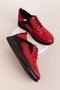 Genuine Leather Anatomical Sole Comfortable Shoes Elnr.3803 Red