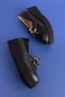 Genuine Leather Wedge Heeled Buckle Shoes Ast.8403 - 5