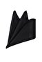 Black 6 cm Slim Tie Handkerchief & Silver Color Lily Flower Brooch Men's Gift Set - 4