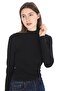 Stand Collar Combed Cotton T-Shirt-Black