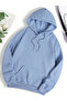 3 Thread Thick Fluffy Enjoy Printed Baby Blue Unisex Kangaroo Pocket Hooded Sweatshirt Hoodie - 2