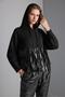 Hooded Hand Embroidered Sequin and Beaded Black Knitwear Sweater - 3