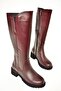 N 654226103   Claret Red Genuine Leather Daily Women's Boots - 5
