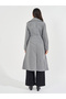 Regular Fit Double Breasted Flared Wool Like Coat - 4