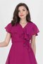 Women Midi Length New Season Double Breasted Collar Angel Sleeve Chiffon Dress Ry8081 - 4