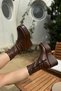 Lucas Bitter Brown Leather Zippered Women's Boots - 3