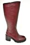 R 654047703   Burgundy Genuine Leather Thick Heeled Women's Boots - 6