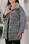 Women's Oversize Plush Jacket - Comfortable Coat with Double Pockets and Buttons - 6