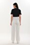 Maternity Stretchy Waistband Adjustable Wide Leg Jeans White - 3