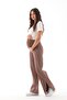 Maternity Stretchy Tummy Band Waist Adjustable Pipe Leg Slit Jeans Pants