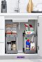 2-Tier Grey Organizer - Detergent Rack for Kitchen, Bathroom, Closet and Countertop - 3