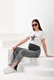 Maternity Stretchy Tummy Band, Adjustable Waist, Tube Leg Slit Jeans, Anthracite
