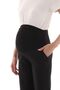 Maternity Stretchy Tummy Banded Waist Adjustable Wide Leg Gabardine Pants Black - 5
