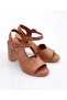 24181830y Women's Genuine Leather Heeled Summer Shoes - 2