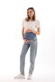 Pregnancy Stretchy Belly-Banded Adjustable-Waist Mom Fit Jeans Blue