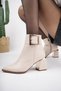 Chily Guaranteed Women's Boots with Belt and Buckle Detail and Thick Heel - 8