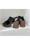 2409801Y Women's Genuine Leather Laser Cut Apartment Heel Platform Summer Shoes - 6