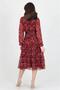 Women's Belted Neckline Tie Detail Printed Chiffon Dress Rssn02 - 6