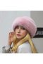 Pink Faux Fur Plush Heart Women's Hat - 2