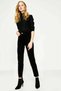 By-1774 Women's High Waist Black Solid Color Mom Jean Denim Jeans Skinny Leg Pants