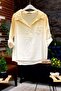 Batik Pattern Collared Half Buttoned Shirt