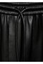 Leather look elastic waist pants - 7