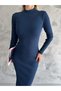 Women's Mock Neck Corded Fabric Stretch Fabric Ribbed Knit fabric hijab suitable long pencil dress height 135 cm - 5