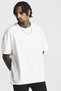 Men's Oversized Loose Fit White t-shirt with Black Loose fit Printed - 2