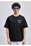 Men's Oversize Reality Back Printed Black T-Shirt - 2