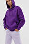 Men's Winter Purple Hooded Sweatshirt Unprinted