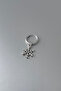 Unisex Silver New Year Christmas Snowflake Dangle Steel Hoop Earrings - 2