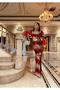 Women's Red Imported Sequin Fabric Sleeves Otrish Detail Lined Special Design Maxi Dress - 2