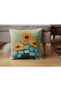 4-Piece Digital Printed Gift Sofa Set - Green Yellow Leafy Flower Pattern - 4