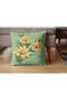 4-Piece Digital Printed Gift Sofa Set - Green Yellow Leafy Flower Pattern - 3