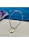 Women's Steel Gold Silver Two Color Chain Necklace - 3