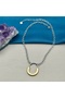 Women's Steel Gold Silver Two Color Chain Necklace - 5