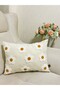 Linen Fabric 35*50 Daisy Pattern Punch Throw Pillow Cover (Panch) - 6