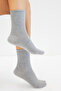 Bamboo Women's Elasticless Gray Seamless Premium Socks 6-Pack Non-Squeezing Socks - Leave No Marks - 5