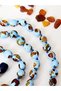 Mosaic Blue Amber Adult Bracelet 18 cm - 4