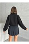 Women's Black Zippered Sleeve Elastic Waist 3 Thread Sweat - 7