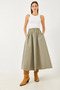 Women's Mint Green Parachute Balloon Skirt with Pocket Detail and Elastic Waist 60251891 - 5