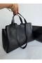 Black Wide Large Puppy Bag Briefcase School Business Bag Arm and Shoulder Laptop Stylish Sport Pinterest Bag - 3
