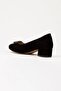 Women's Black Suede Leather Short Heel Stiletto Buckle - 2