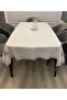Embroidered Gray Easy to Clean Stain-Proof Care-Free Tablecloth - 4