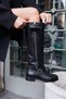 Tobi̇as Women's Black Genuine Leather Zipper Detail Boots - 7