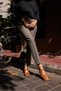 Reyes Women's Tan Genuine Leather Buckle Detail Shoes - 7
