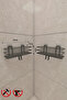 2 Pieces Bathroom Shelf with Adhesive Hooks Matte Black Bathroom Shower Hanger - 7